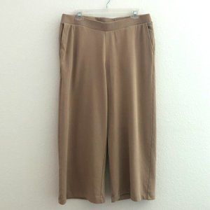 J Jill Pure Jill Pants Size PM Tan French Terry Full Leg Crop Pull On Comfort